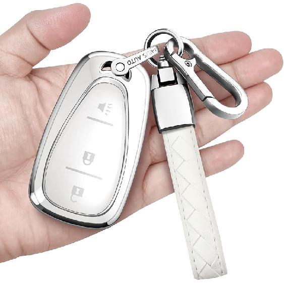 Sindeda For Chevrolet Key Fob Cover With Keychain Soft Full Protection Key Shell Key Case Compatible With 2016-2025 Chevy Equinox Malibu Spark Cruze