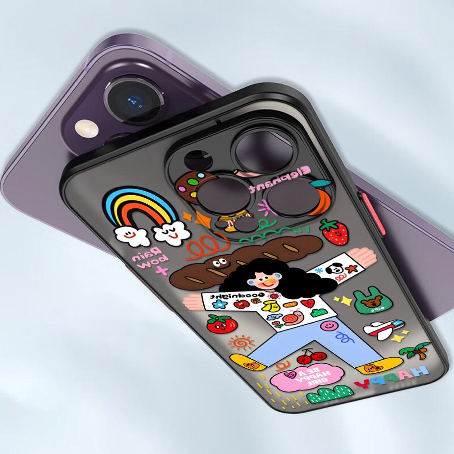 Cartoon Character Cat Case for iPhone 17 Pro Max 16 Plus 14 7 8 SE 15 11 XS XR 13 Mini Air 12 Funda Back Phone Cover