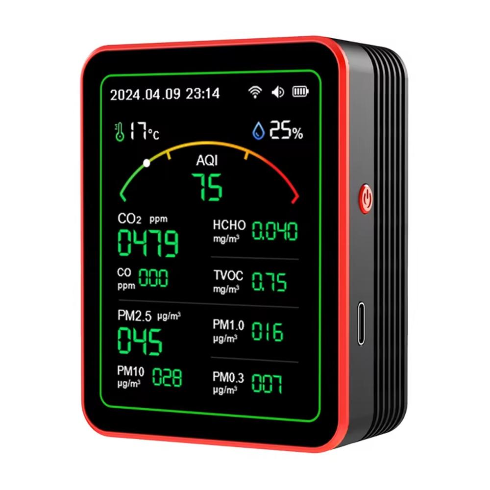 15 In 1 Carbon Dioxide Monitor Pm2.5pm1.0 Formaldehyde Detector Temperature and Humidity CO2 Air Quality Detection
