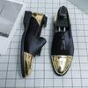 Men Wedding Tassels Leather Casual Shoes Luxury Designer Pointed Gold Sequin Loafers Brand Dress Evening Footwear Zapatos Hombre