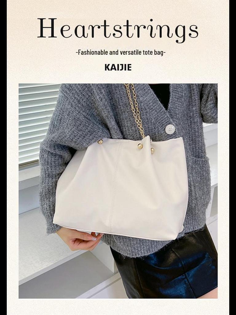 2024 Podzimní Dámská Módní PU Velkokapacitní Řetízková Tote & Taška přes Rameno pro Každodenní Dojíždění