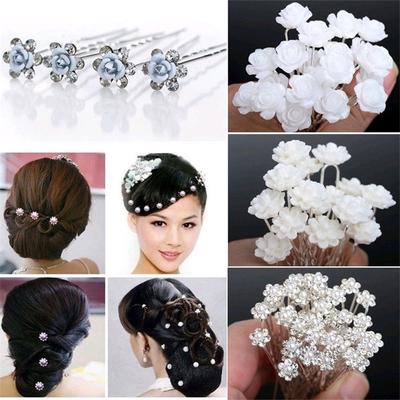 Ženy svatební šperky doplňky Módní Svatba Svatba Pearl Flower Křišťálové spony do vlasů