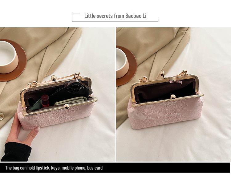 2025 Retro Pearl Cheongsam Evening Crossbody Bag - Chinese Style Kiss Lock Design