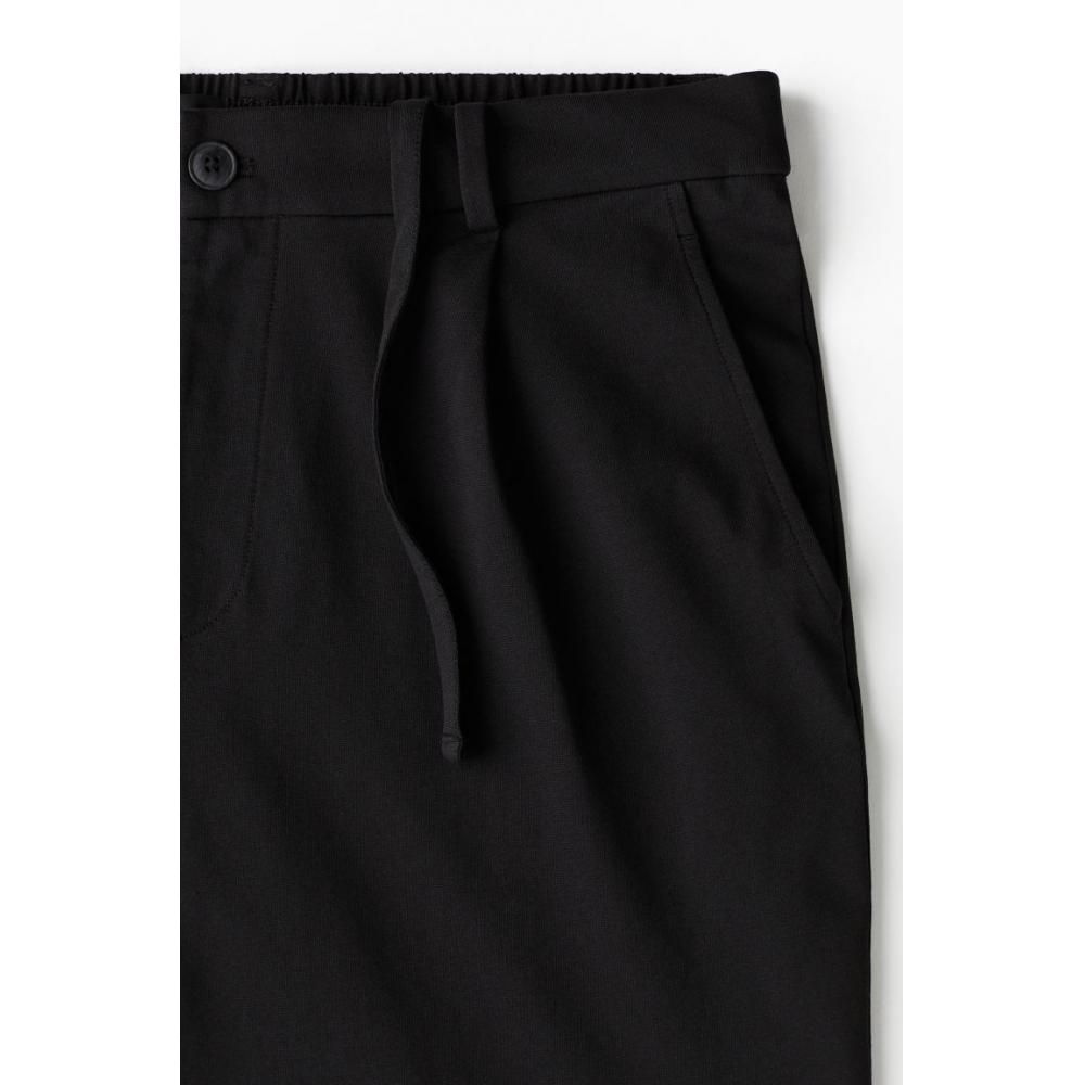 H M Relaxed Fit Jersey sHorts Black