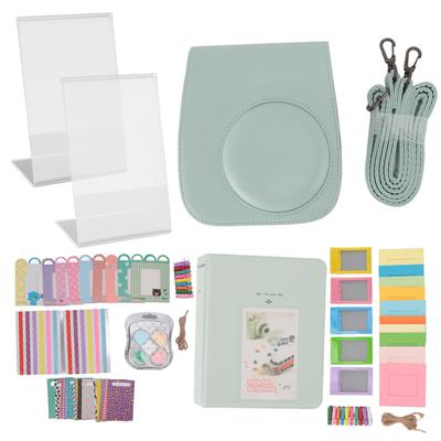 Zubehör für Fujifilm Instax Mini 12 PU-Leder Sofortbildkamera-Tasche Mini Fotoalbum Rahmen mit DIY-Aufklebern