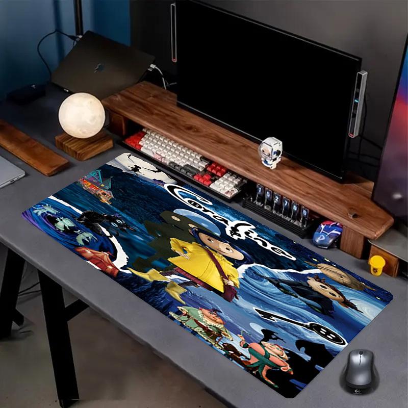 Coraline Print Mouse Pad, Anti‑Slip Desktop keyboard Mat, for PC Laptop Gaming Working Daily Use, Cool Festival Surprise Gift