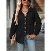 Autumn and Winter Loose Waffle Casual Commuter Versatile Women's Blouses & Shirts