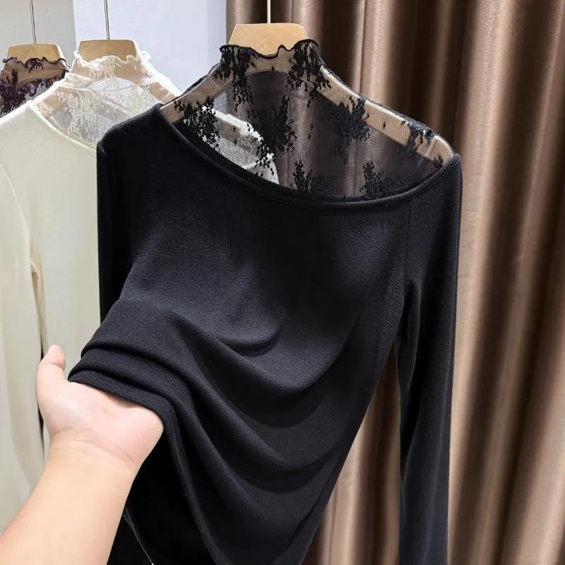 Pullover Oberteile Damen Langarm Herbst Winter Gepolsterte Bluse Übergroß Halber Rollkragen Locker Langarmshirt Slim Pullover Oberteile