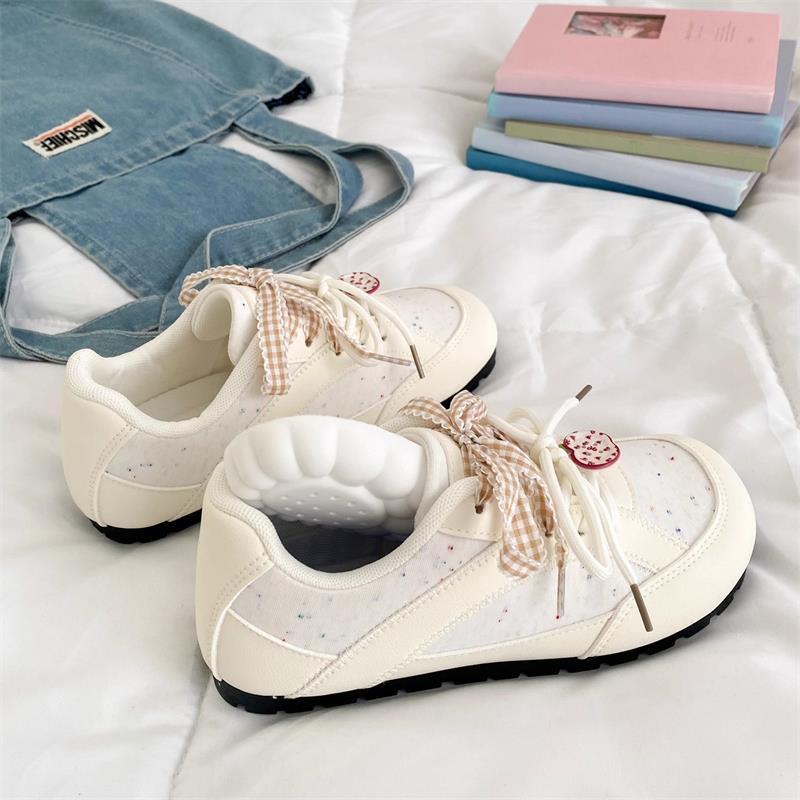 Little white shoes women's autumn breathable shoes with skirts niche versatile ballet training shoes casual sports flat baseplate shoes