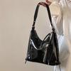 Retro Patent Leather Women's Shoulder Bags Large Capacity Ladies Crossbody Bag Solid Color Female Underarm Bag Tote Handbags