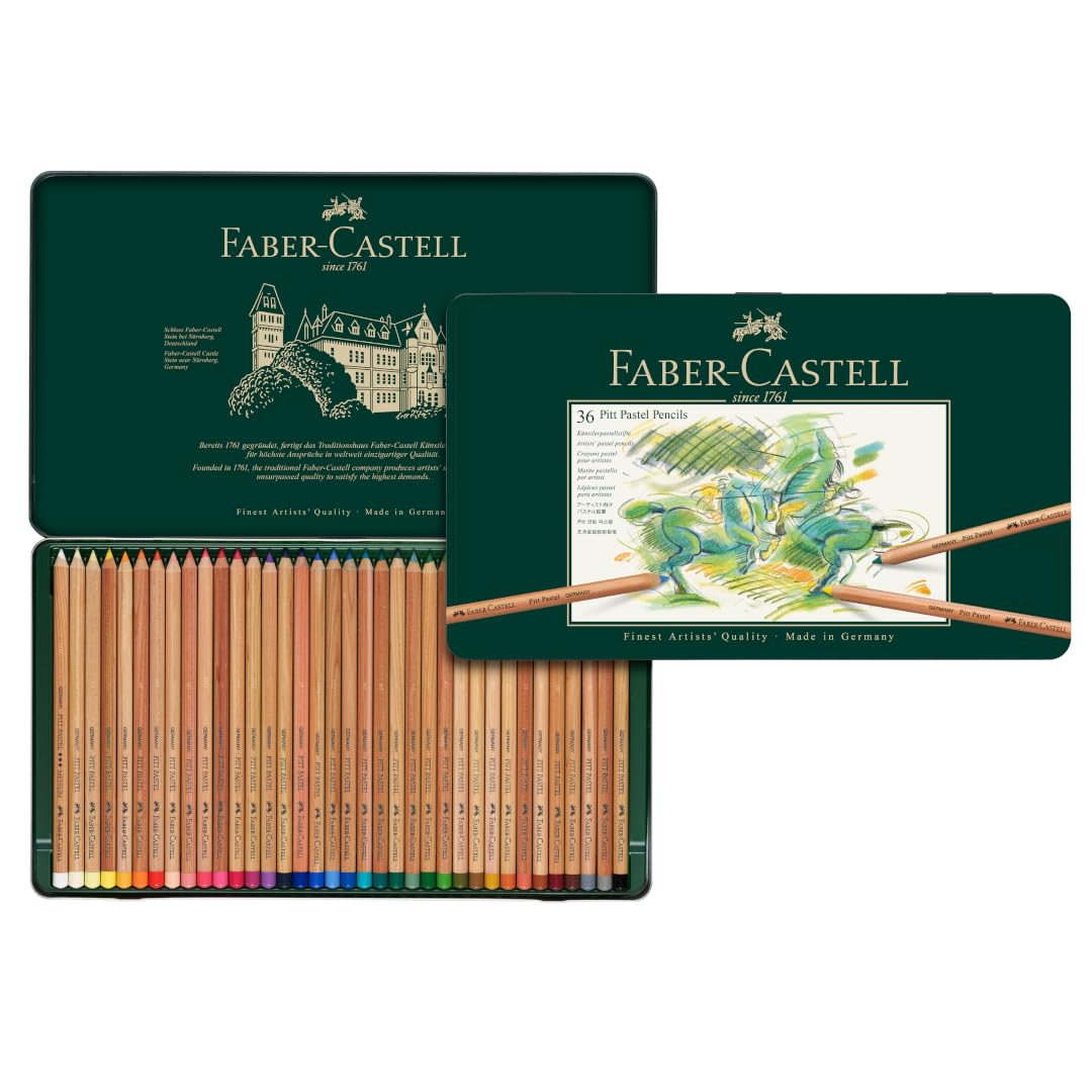 

Pitt Pastel Colored Set in a 112136 Japanese Faber-Castell Pencils, 36-Color Tin, [Official Product]