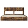 Bed Frame with Storage Space and Headboard Smoked Oak