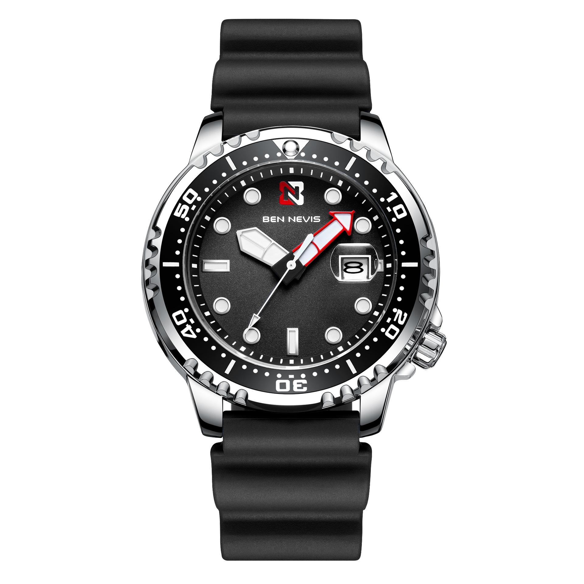 

Новый дизайн, деловые кварцевые мужские часы, модные повседневные спортивные водонепроницаемые часы, мужские силиконовые светящиеся часы чёрный