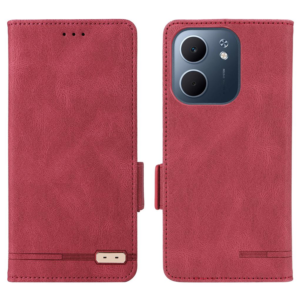 For Oppo A5x 5G/4G Case Leather Wallet Flip Phone Cover with Hardware Decor