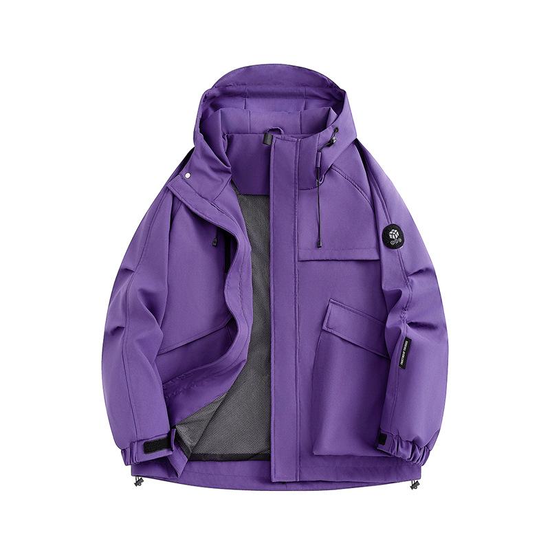 Men's Camouflage Hooded Jacket - Spring/Autumn, American Style, Solid Color, Youthful & Casual