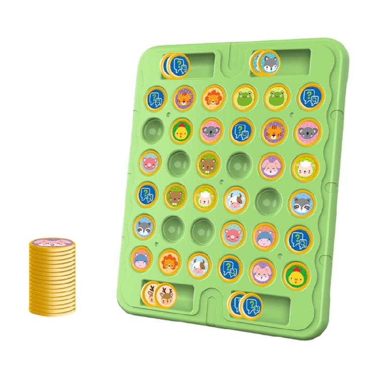 Multiplayer Animal/Fruit Theme Board Game Toy for Kids with Flip Chess for Family Gathering Classroom Activity Supply