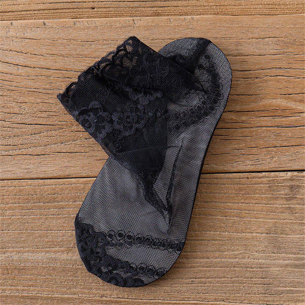 Women Anti skid Liner Summer Lace Socks Cotton Hosiery Boat Socks Low Cut