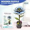Wooden 3D Peony Puzzle & DIY Coloring Set
