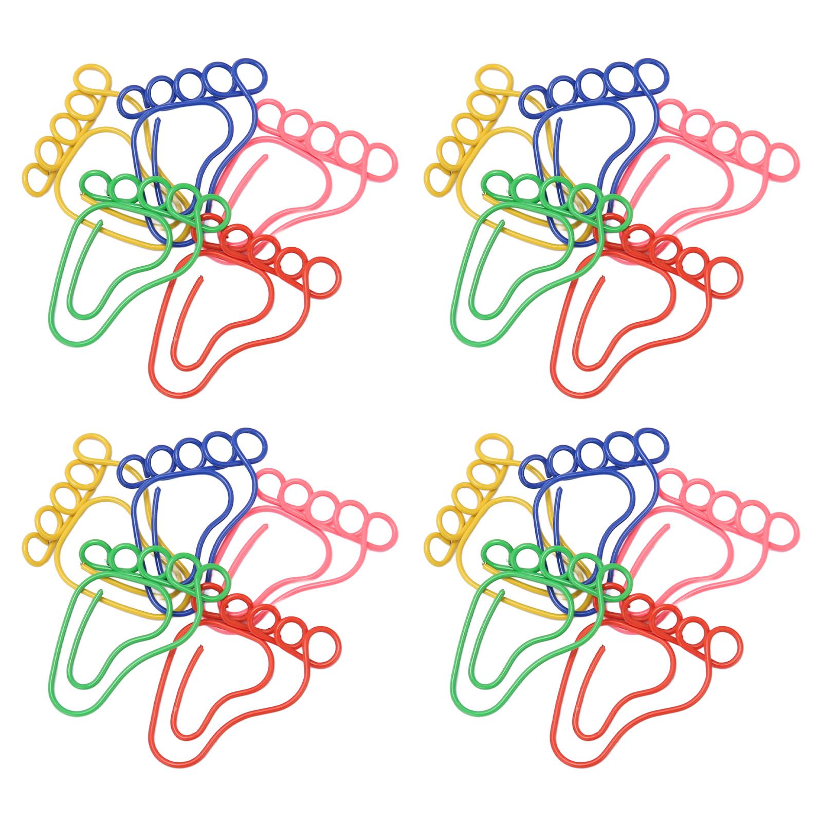 

100pcs Footprint Paper Clips Increased Slip Resistance Plating Process Metallic Paper Clips for Scrapbooking Card Making