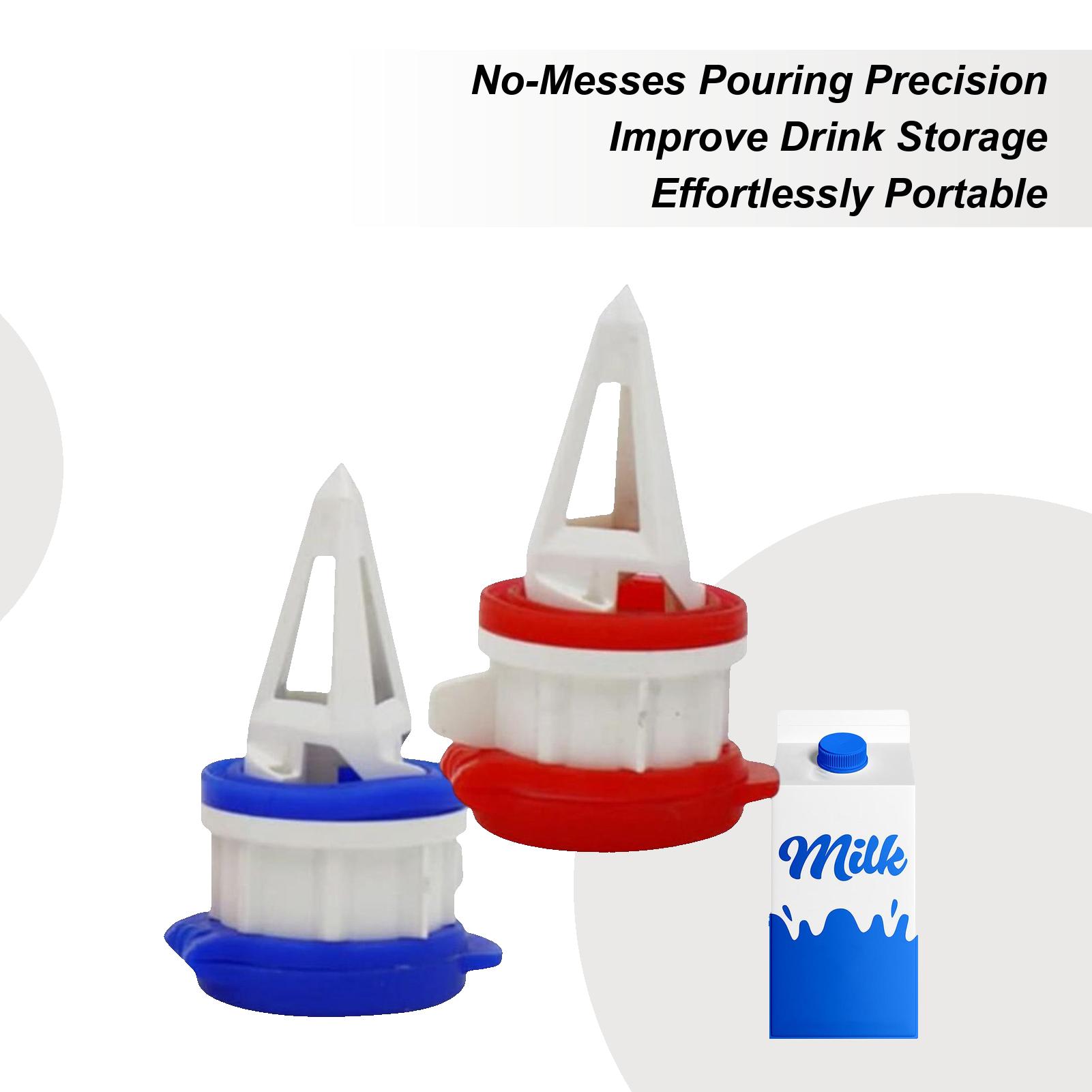 

1pair Sturdy Box Drink Juice Milk Extended Spout Deflector Wide Mouth With Cover Anti Spill Sealing Dustproof Kitchen Gadgets CN