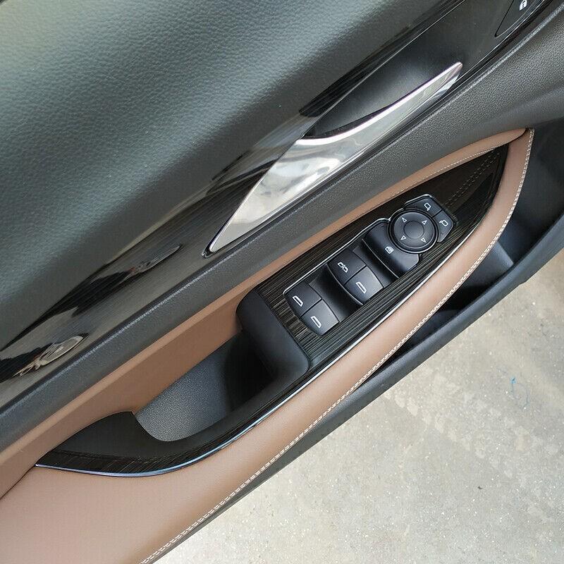 For Buick Regal 2018-2020 Black Titanium Window Lift Lock Switch Panel Trim 4PCS