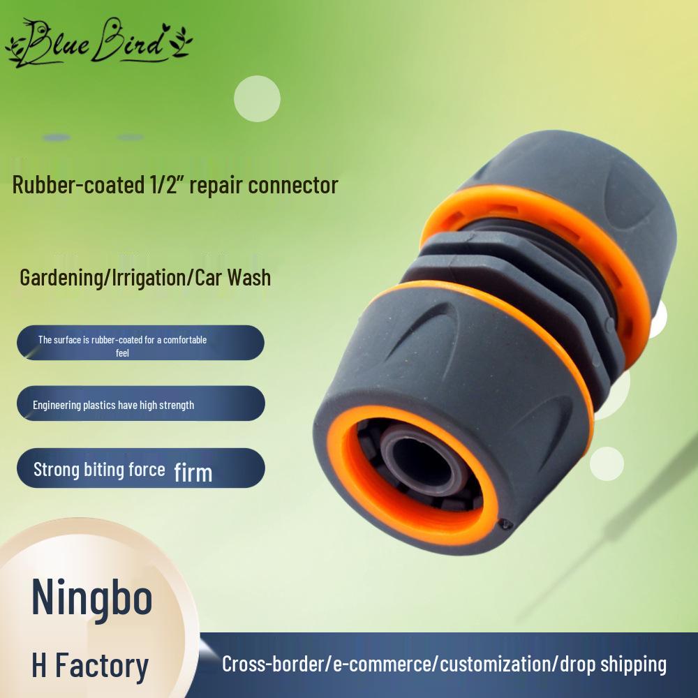 4-Point Plastic Garden Hose Repair Connector, 1/2 Inch Water Hose Fittings 1