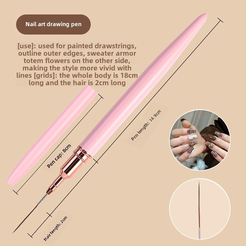 

Профессиональный набор кистей для подводки ногтей 5 размеров Набор инструментов для рисования точками 20mm розовый