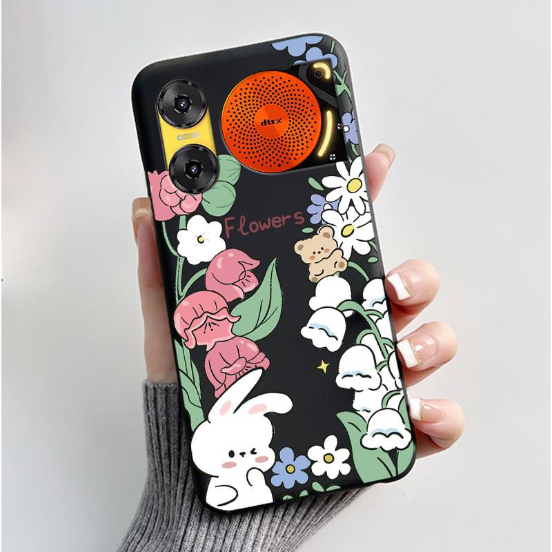 Case For ZTE Nubia Music 2 Z2460 Z2353 Music2 Phone Case Cute Rabbit Black Cover For ZTE Nubia Music Soft TPU Silicone Casing