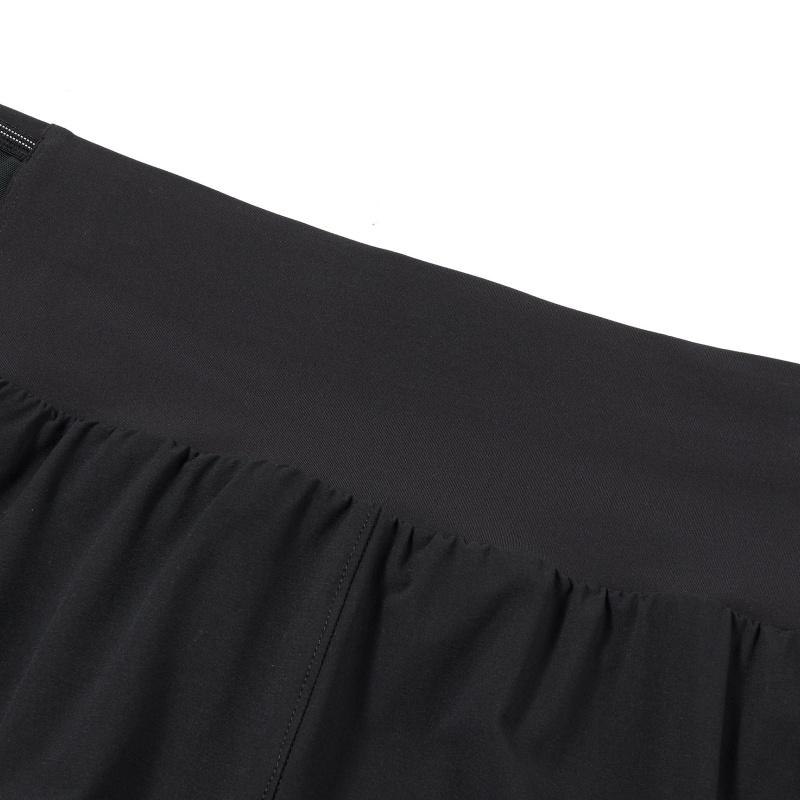SAUCONY Solid Color Logo High Waist Straight Leg Sports Shorts Men Shorts Black SC2230206A-BK01