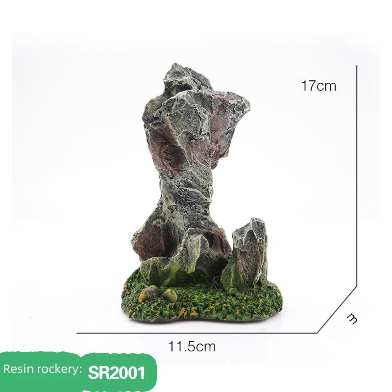 New Aquarium Decor: Resin Rockery Stone Mountain & Crystal for Fish Tank Landscaping.