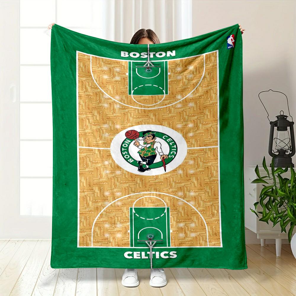 Boston Celtics Basketball Court Blanket Flannel blanket for bedroom, living room, sofa, and nap sofas.