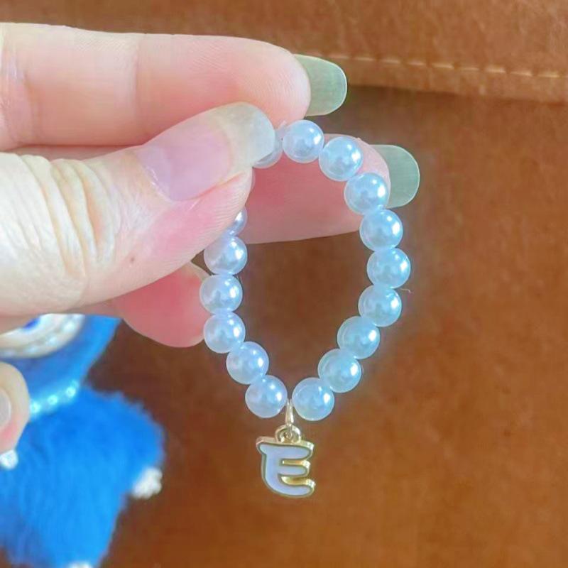 Mini Labubu 4th Gen Pearl Necklace with 26 Letter Pendant and Pendant Accessories for Doll Clothes