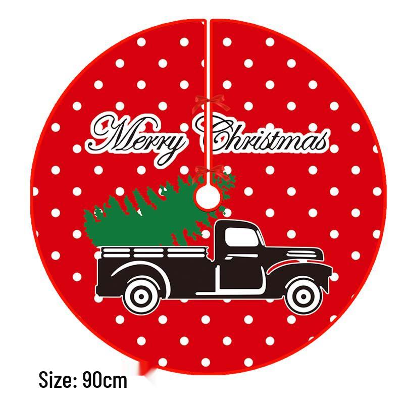 Creative Cartoon Print Christmas Tree Skirt - Festive Home & Party Decoration