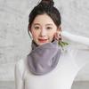 Classic Solid Color Snap Neck Scarf Thick Velvet Warm Cover Autumn Winter Riding Windproof Neckband For Outdoor Cold Protection