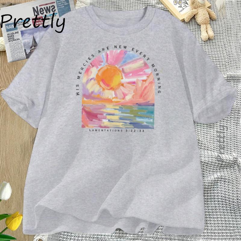 Religious Christian Women Cotton T Shirt Clothing Jesus Short Sleeve Tees Harajuku Summer Clothes Y2k Tops