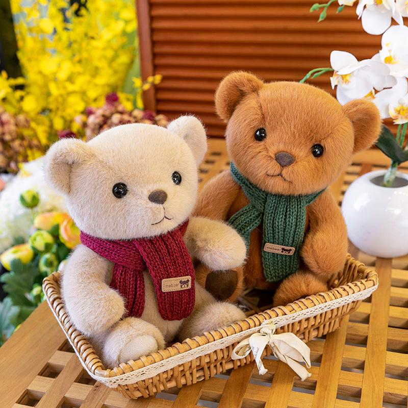 Desenho Animado Bonito Cachecol Urso Boneca Desenho Animado Panda Pequeno Brinquedo de Pelúcia 8 Polegadas Boneca Máquina de Pegar Presente