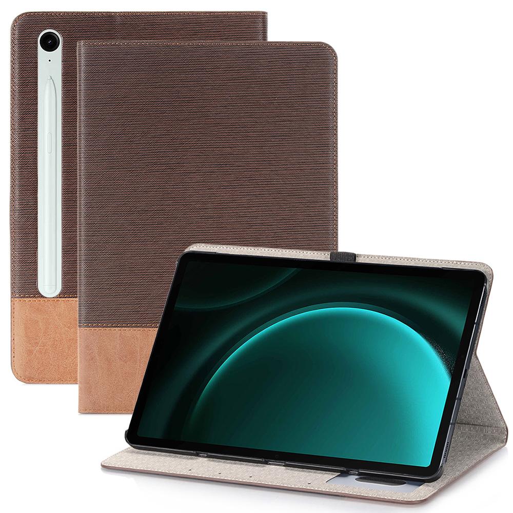 For Samsung Galaxy Tab S10 FE/S9 FE Wallet Case Cross Texture PU Leather Tablet Cover
