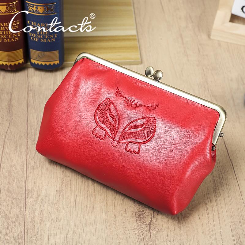 

КОНТАКТЫ Натуральная кожа Винтажный Крутой Дизайн Лисы Ручной Кошелек Женский Красочный Мягкий Дорожный Кошелек Кошельки красный