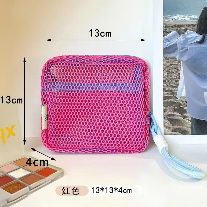

Small Capacity Key Bags Transparent Cosmetic Bag Square Mesh Storage Pouch Mini Zipper Coin Purse Mini Wash Bag Stationery Case