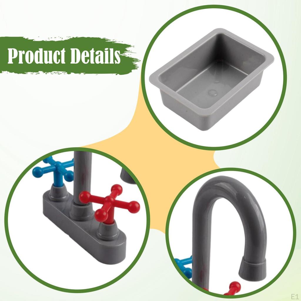 Kitchen Pretend Play Toy Role Educational Household Playing Fun for Kids 3-6 Mini Sink and