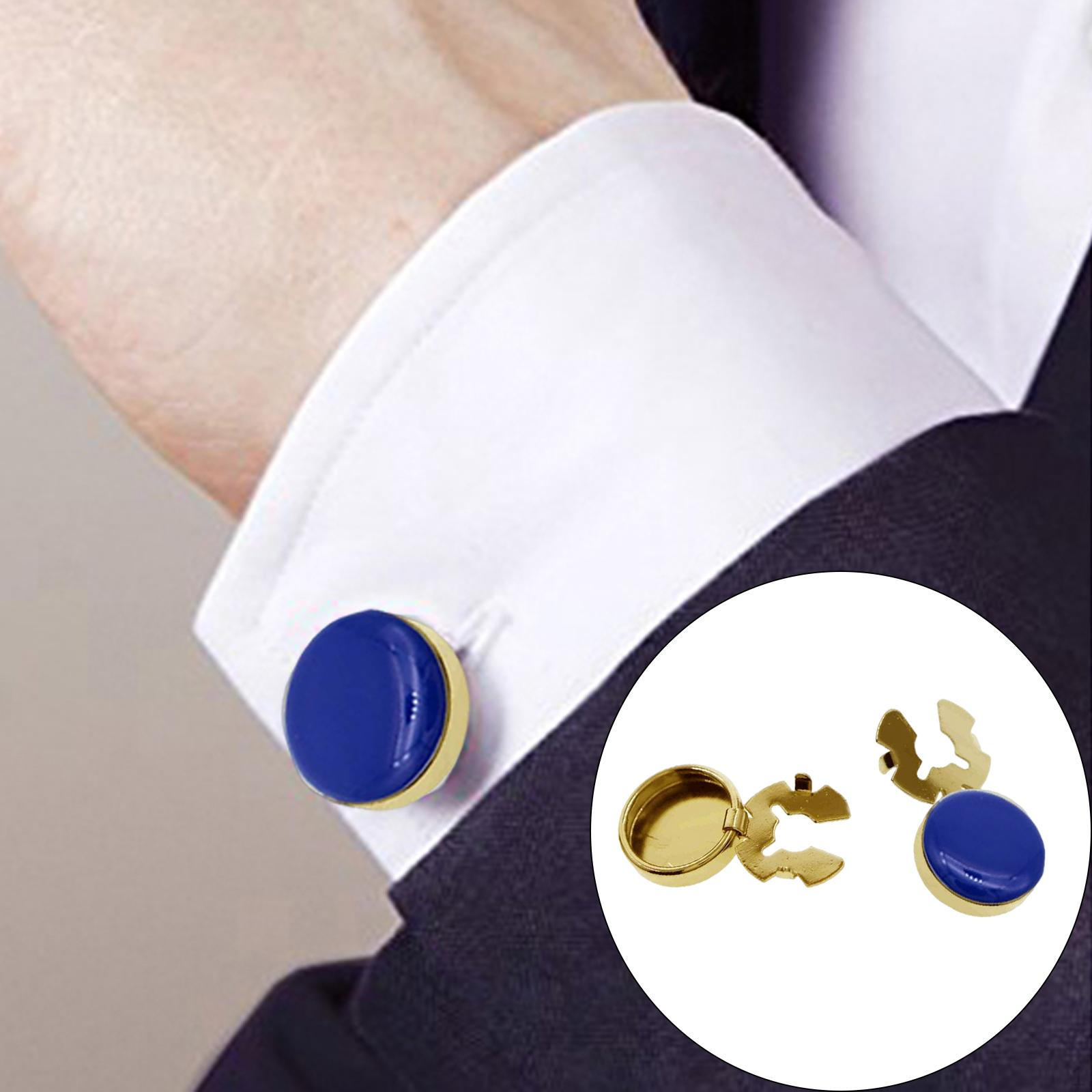 

2 шт. запонки для костюма, рубашки, украшения, бизнес, диаметр 17,5 мм, модные круглые пуговицы, рубашка синий