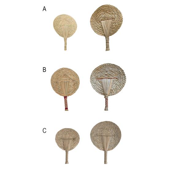 Handmade Weaving Fan Natural Bamboo Raffia Hand Fan Chinese Style Woven Palm Leaf Handheld Fan Summer Cooling Fan Wedding Party Decoration