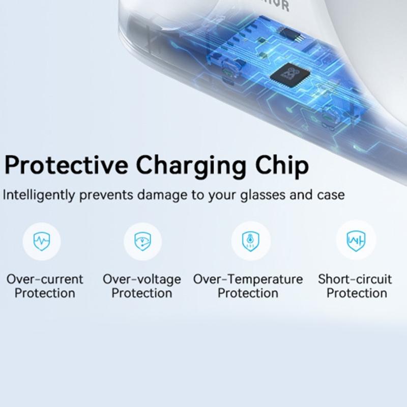 Portable Intelligent Charging Station With Magnetic Technology For Eyewear Technology Glasses ABS Case Home Office Use