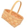 Woven Wooden Basket with Handle Eco-Friendly Portable Picnic Snack Carrier for Camping Outings Gifts Fruits Vegetables Storage
