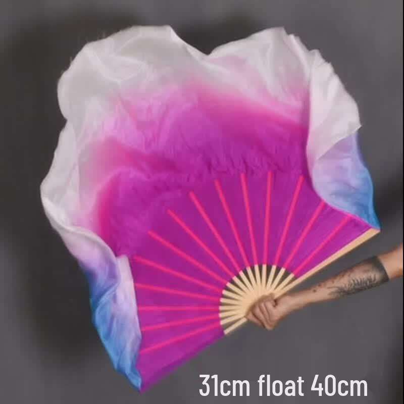 Fengyi Double-Sided Yangko Dance Fans, Imitation Silk Pair