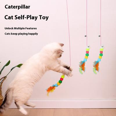 Selbst-hi elastisches Katzenspielzeug Federglocke Teaser Katzenstab hängend Türhänger Schaukel kleine Maus Spielzeug Katze zur Linderung von Langeweile
