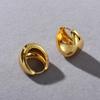 Hong Kong Style Metal Smooth Water Droplet Ring Earrings Ear Buckles Advanced Retro Cold Wind Temperament Fashion Versatile Earrings Women
