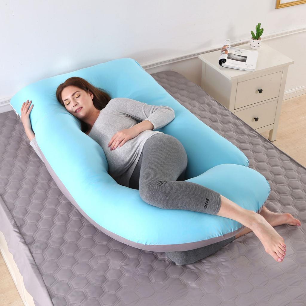Jiabinfu Pregnancy Pillow, U Shaped Full Body Pillow for Maternity Support, Sleeping Pillow with Cover for Pregnant Women