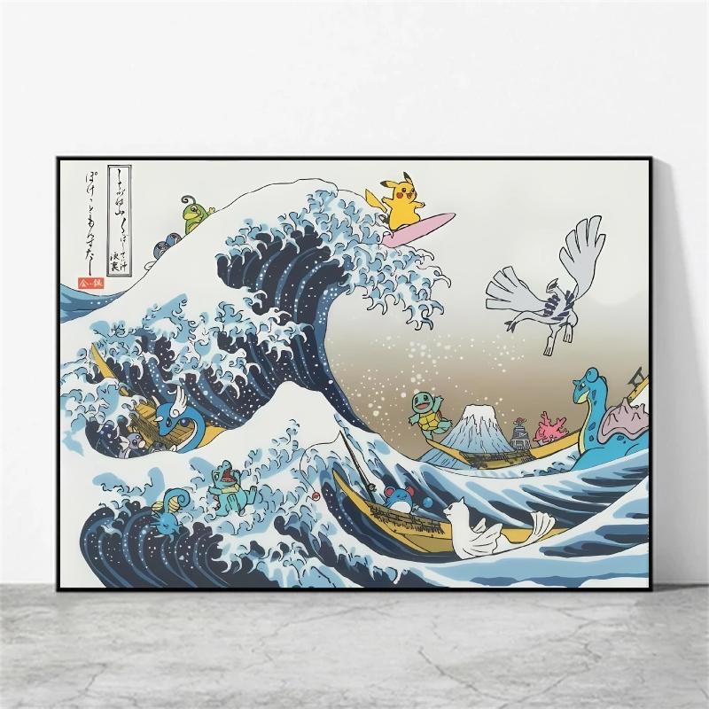 Poster and Painting  Mewtwo Charizard Christmas Gifts Home Room Picture Wall Art Classic Spray Printing Canvas Painting