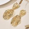 European American-style Exaggerated Metal Vintage Large Hoop Long Earrings Korean Chic Personalized Drop Stud Earrings